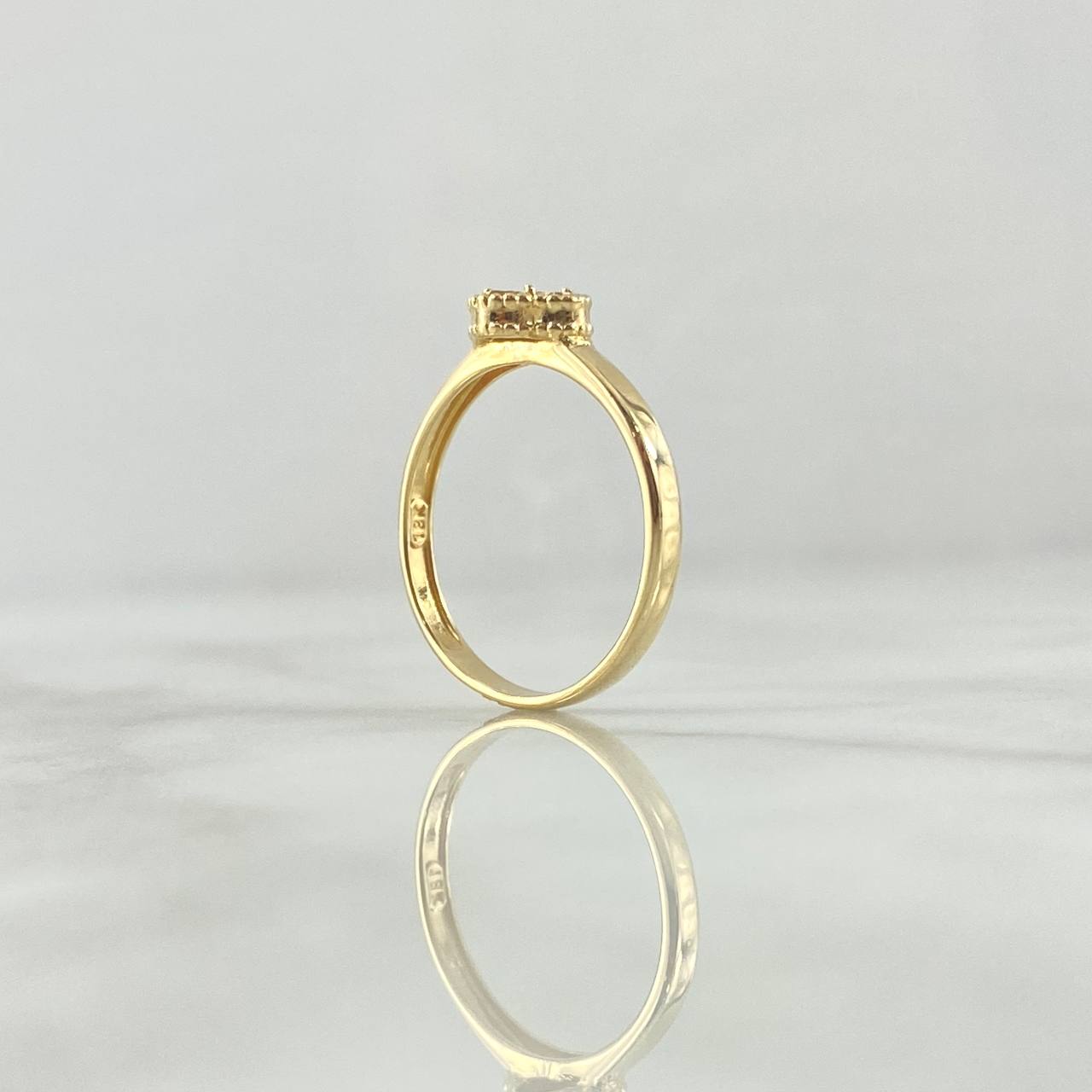 Anillo Trébol VCyA 2.35gr / T7 1/2 / Diamantado Oro Amarillo Nac.Esp. 18K *