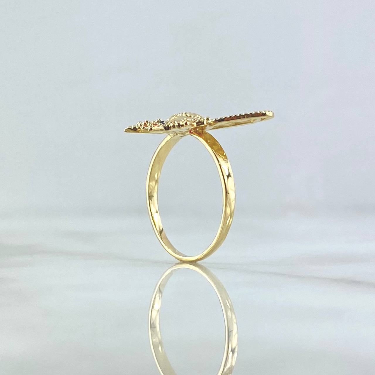 Anillo Mariposa Papilio 3.65gr / T7 3/4 / Circones Azul Fucsia Naranja Rosa Oro Amarillo 18K *