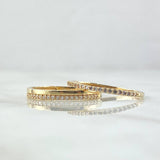 Anillo Set Argolla Matrimonial 2.85gr / T7 1/2 / Circones Blancos Oro Amarillo 18K *