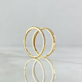 Anillo Set Argolla Matrimonial 2.85gr / T7 1/2 / Circones Blancos Oro Amarillo 18K *