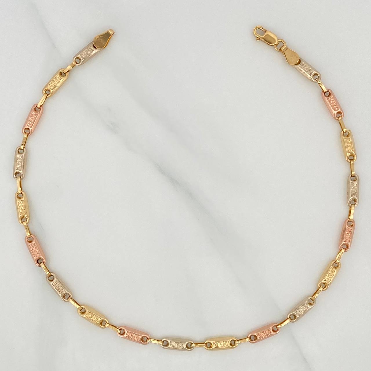 Tobillera Rustico Tribal 4.45 g / 26.1 cm / 3.52 mm Tres Oros 18K