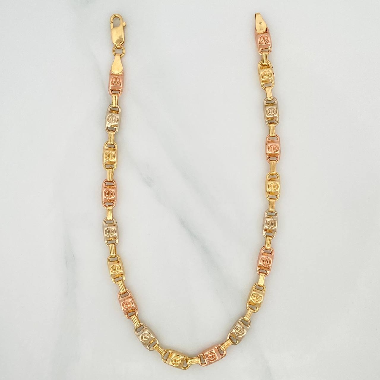 Tobillera Rustica Tornillo 6.75 g / 25.8 cm / 5.21 mm Tres Oros 18K
