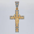 Dije Cruz Rosario Virgen Guadalupe 6.55 g / 4.7 cm Dos Oros Amarillo Blanco 18K