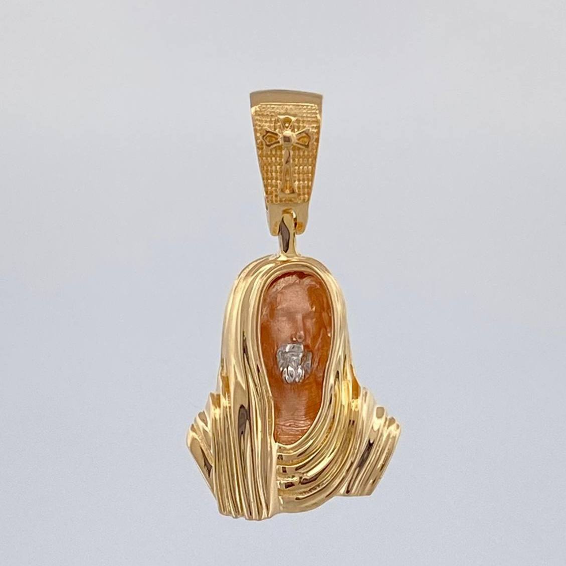 Dije Rostro Cristo 3.3 g / 2.8 cm Tres Oros 18K