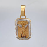 Dije Placa San Miguel Arcangel 5.4 g / 3.9 cm Tres Oros 18K