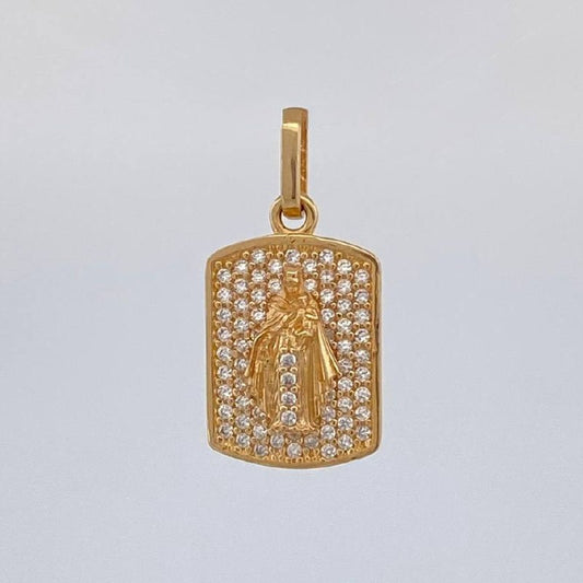 Dije Placa Virgen Del Carmen 2.5 g / 2.3 cm Oro Amarillo 18K