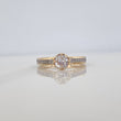 Anillo Solitario Puente 2.65 g / T6 1/2 Dos Oros Amarillo Blanco 18K