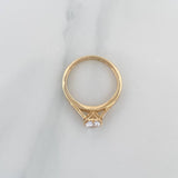 Anillo Solitario Puente 2.65 g / T6 1/2 Dos Oros Amarillo Blanco 18K