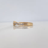Anillo Solitario Puente 2.65 g / T6 1/2 Dos Oros Amarillo Blanco 18K