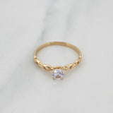 Anillo Solitario Eslabon 1.5 g / T7 Oro Amarillo 18K