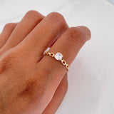 Anillo Solitario Eslabon 1.5 g / T7 Oro Amarillo 18K