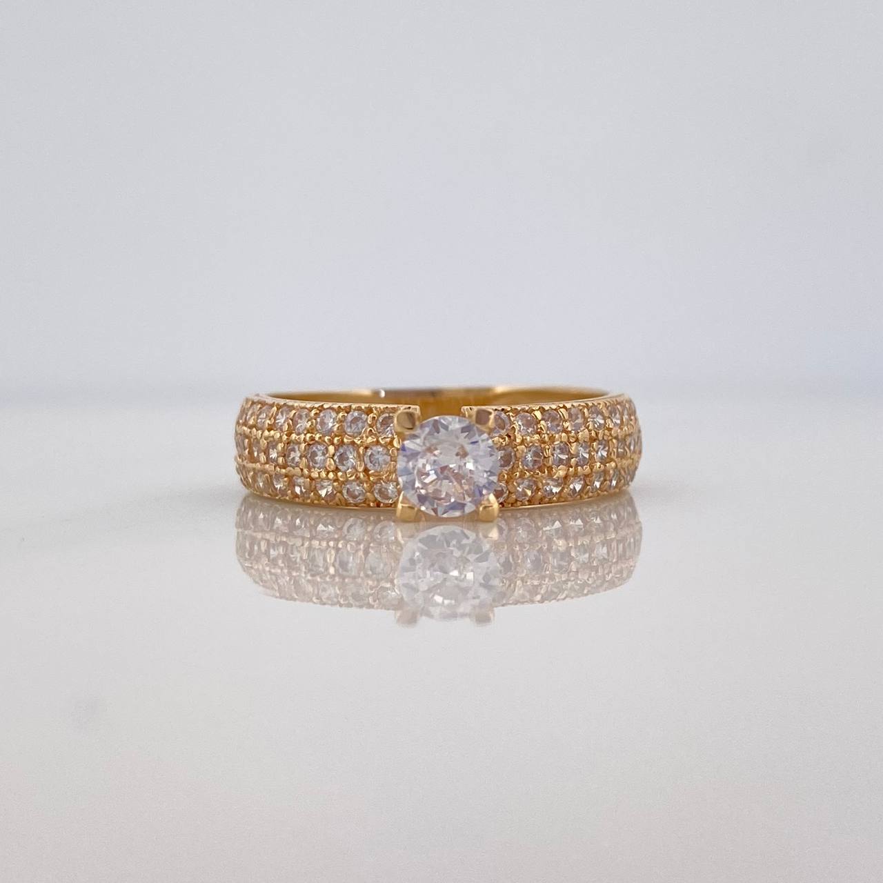 Anillo Solitario Tupido 3.15 g / T6 1/2 Oro Amarillo 18K