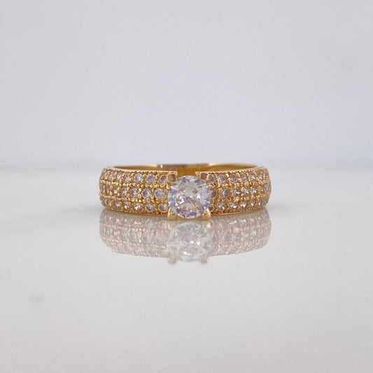Anillo Solitario Tupido 3.15 g / T6 1/2 Oro Amarillo 18K