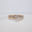 Anillo Solitario Linea Invertida 1.7 g / T6 Dos Oros Amarillo Blanco 18K