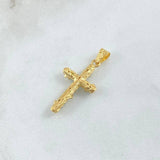 Dije Crúz Tronco 2gr / 3.2cm / Esmeraldas 50pts Oro Amarillo 18K (Joya)