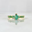 Anillo Solitario Gota 1.75gr / T6 / Esmeraldas 54pts Oro Amarillo 18K (Joya)