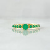 Anillo Solitario Lineas Tupidas 2.3gr / T6 3/4 / Esmeraldas 36pts Oro Amarillo 18K (Joya)