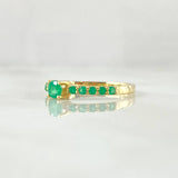 Anillo Solitario Lineas Tupidas 2.3gr / T6 3/4 / Esmeraldas 36pts Oro Amarillo 18K (Joya)