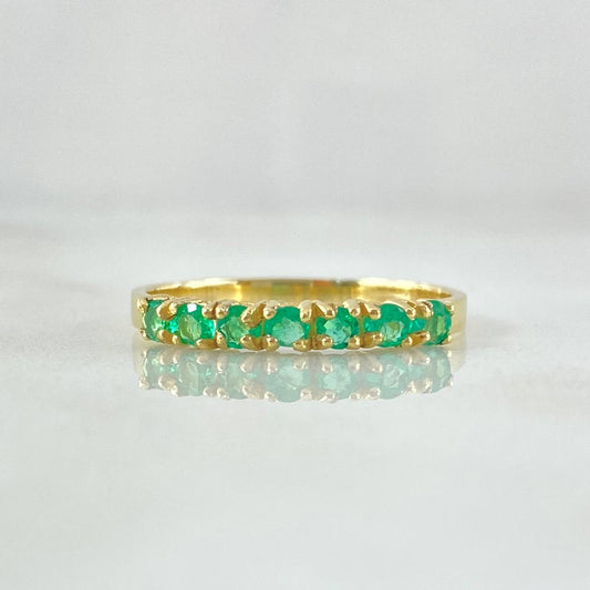 Anillo Hiedra 1.5gr / T6 / Esmeraldas 35pts Oro Amarillo 18K (Joya)