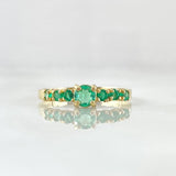 Anillo Solitario Lineas Tupidas 1.75gr / T6 / Esmeraldas 44pts Oro Amarillo 18K (Joya)