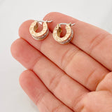 Candongas Bv 4.65g / 1.5cm Dos Oros Blanco Rosa 18K