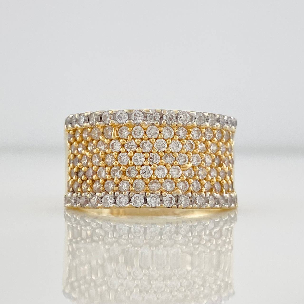 Anillo Real 7.6g / T8 1/4 Dos Oros Amarillo Blanco 18K