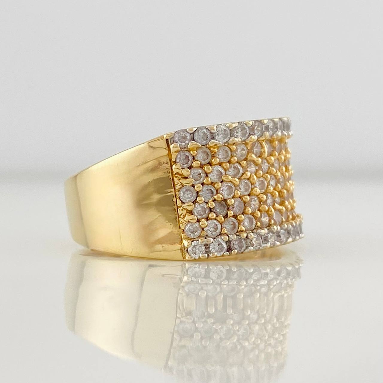 Anillo Real 7.6g / T8 1/4 Dos Oros Amarillo Blanco 18K