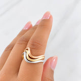 Anillo Trio Holas 6.95g / T6 Tres Oros 18K
