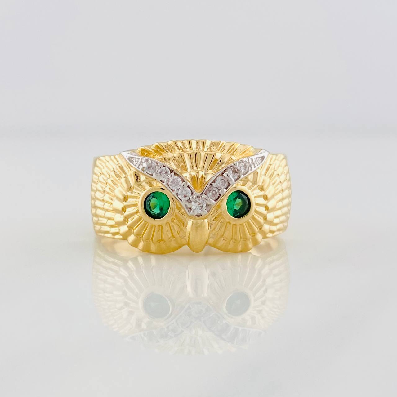Anillo Buho 4.85g / T11 Dos Oros Amarillo Blanco 18K