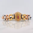 Pulsera Tejida Virgen Guadalupe Tres Oros 18K