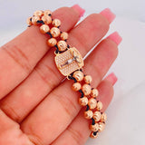 Pulsera Tejida Cruz Cristo Milagroso de Buga TresOros 18K