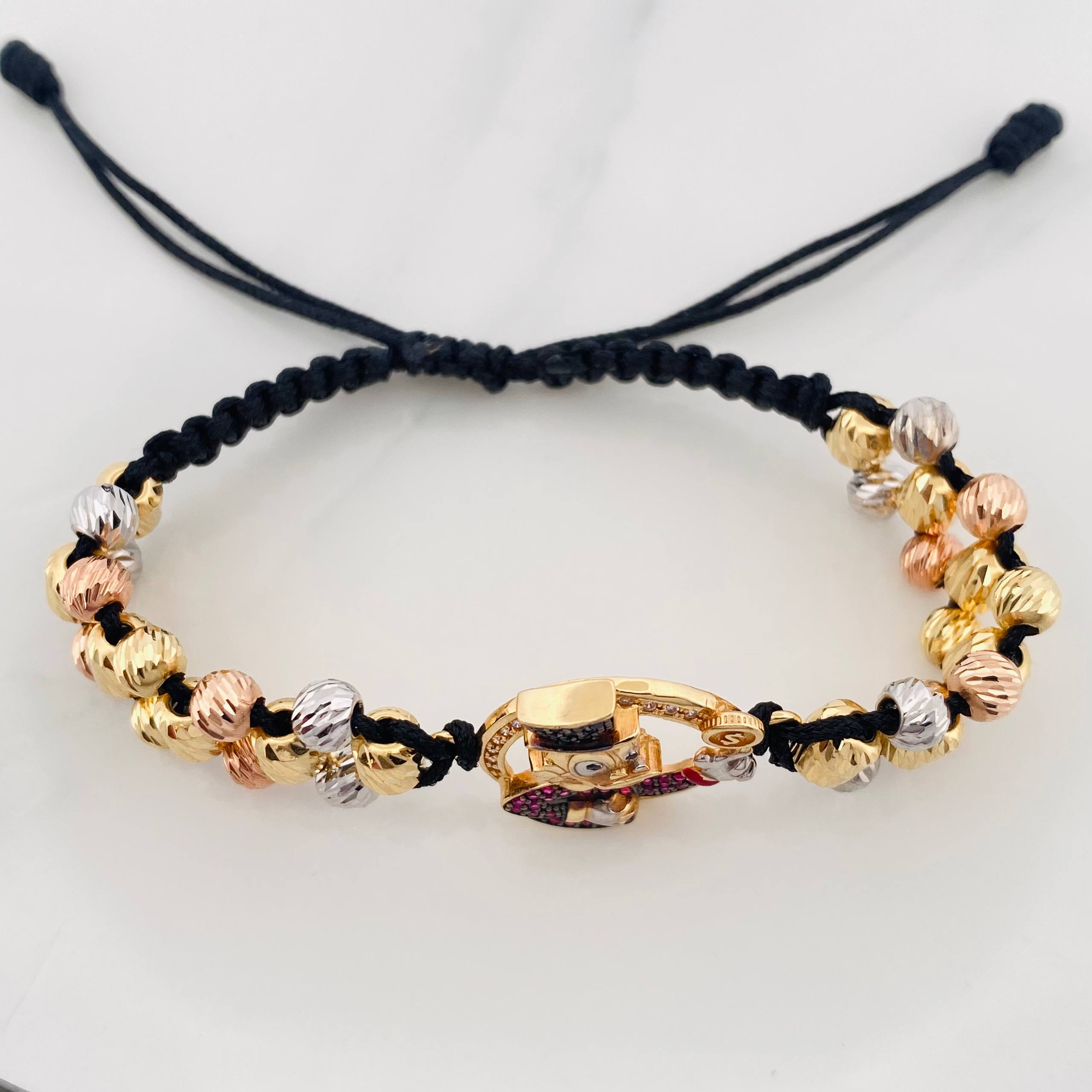 Pulsera Tejida Pato Cuatro Oros 18K