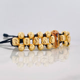 Pulsera Tejida Cruz Cristo Milagroso de Buga Cuatro Oros 18K