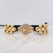 Pulsera Tejida Corona Dos Oros Amarillo Blanco 18K