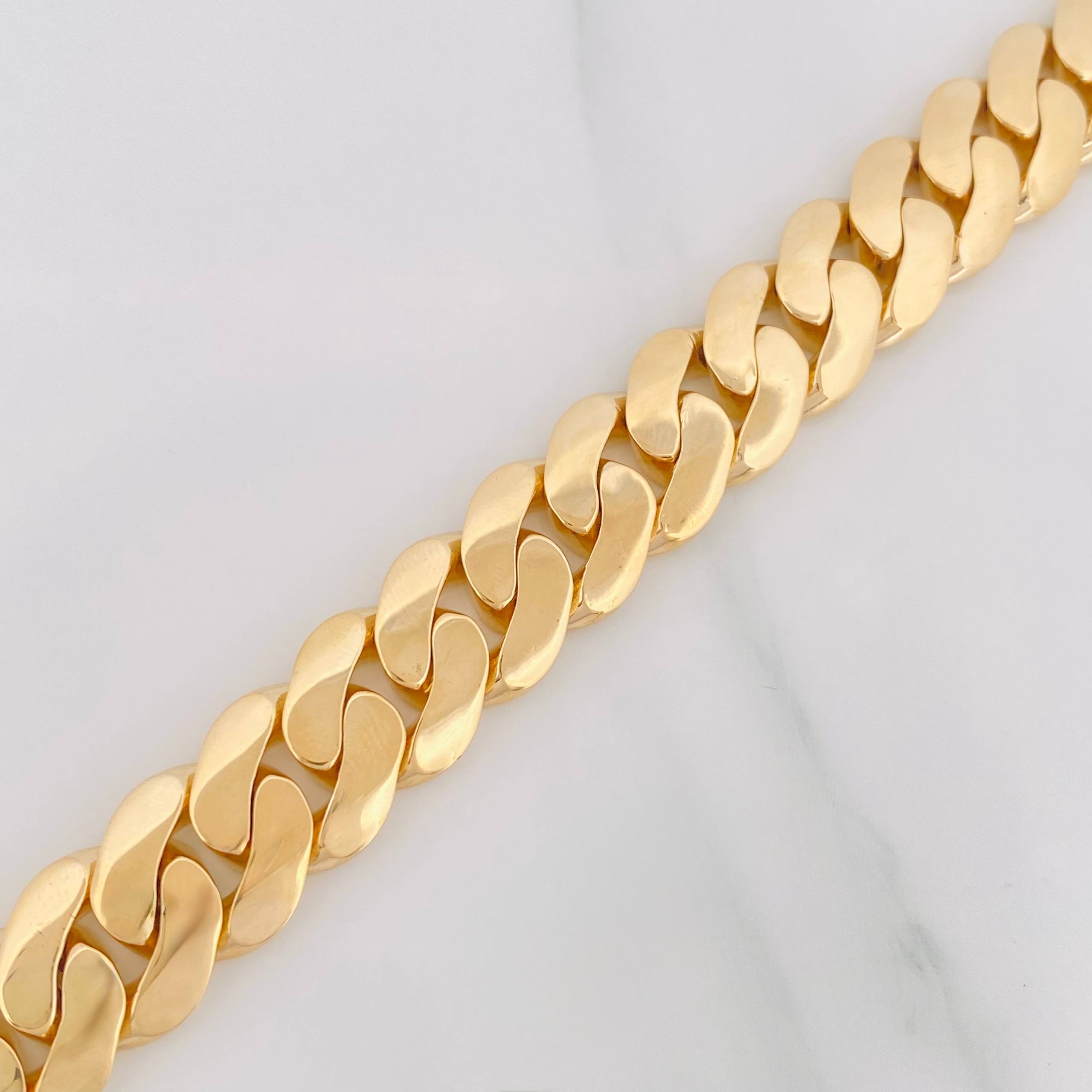 Pulso Cubano 129.35g / 25cm / 13.9mm Oro Amarillo 18K