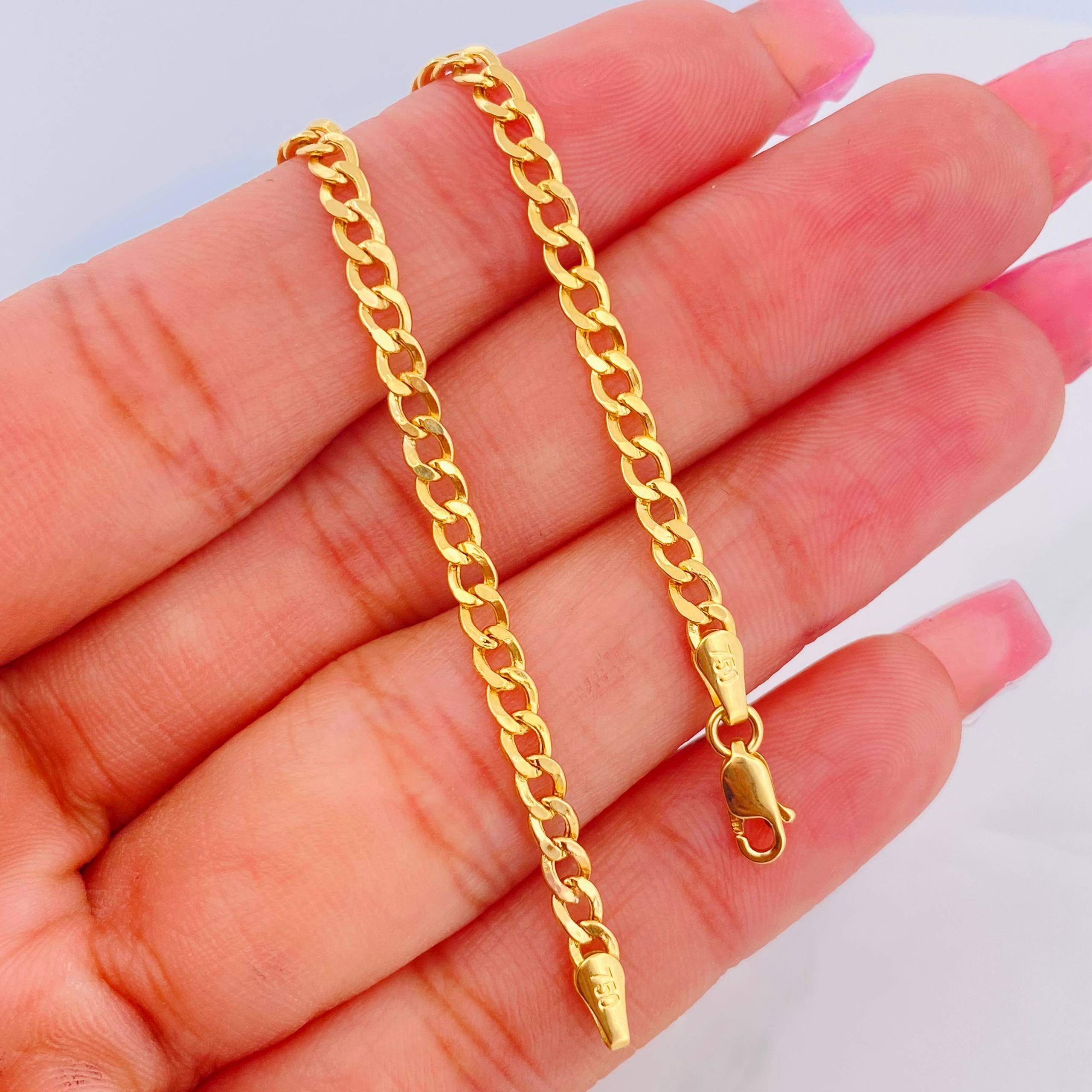 Pulso Cubano 2.25g / 17.5cm / 3.24mm Oro Amarillo 18K