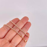 Pulso Ice 4.6g / 20.3cm / 2.4mm Dos Oros Blanco Rosa 18K
