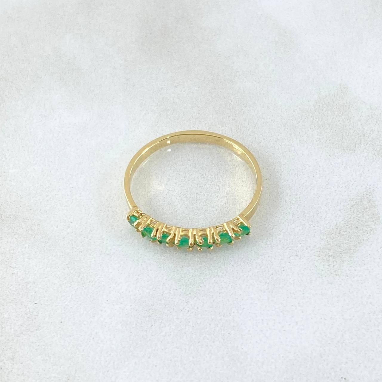 Anillo Hiedra 1.5gr / T6 / Esmeraldas 35pts Oro Amarillo 18K (Joya)