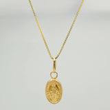 Set Cadena y Dije Veneciana + Virgen Milagrosa 1.35gr / 50.3cm / 0.55mm Oro Amarillo 18K (Oferta) &
