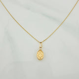 Set Cadena y Dije Veneciana + Virgen Milagrosa 1.3gr / 40cm / 0.53mm Oro Amarillo 18K (Oferta) &