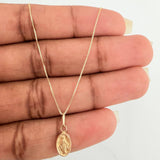 Set Cadena y Dije Veneciana + Virgen Milagrosa 1.35gr / 50.3cm / 0.55mm Oro Amarillo 18K (Oferta) &
