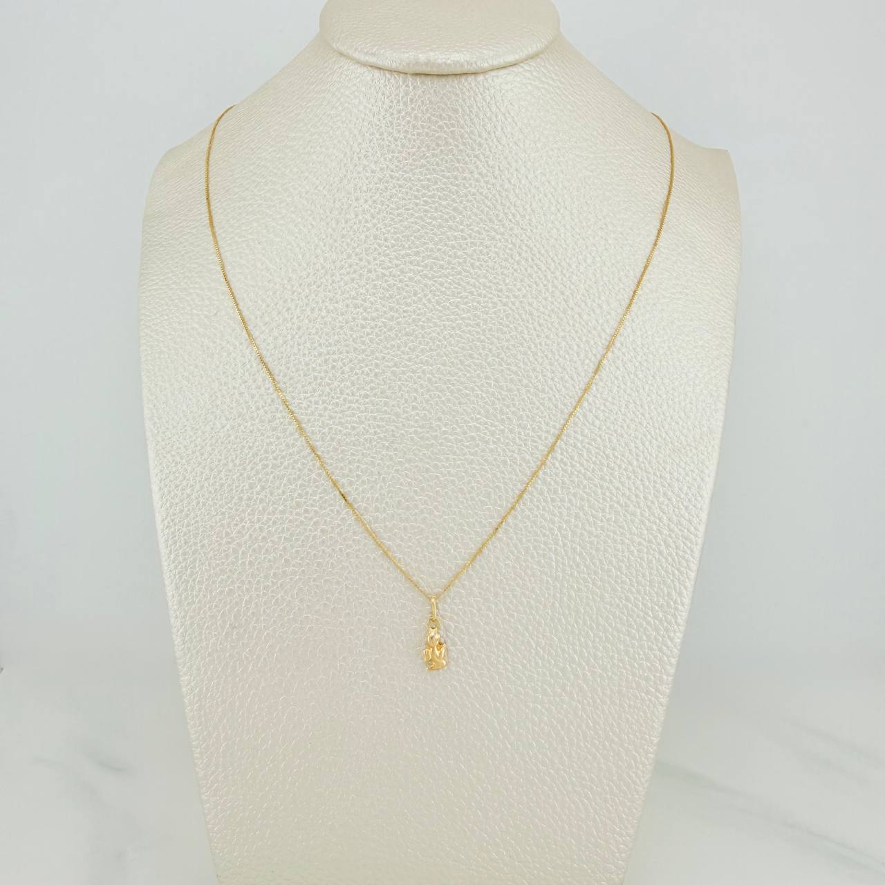 Set Cadena y Dije Veneciana + Angel De La Guarda 1.2gr / 40.2cm / 0.53mm Oro Amarillo 18K (Oferta) &