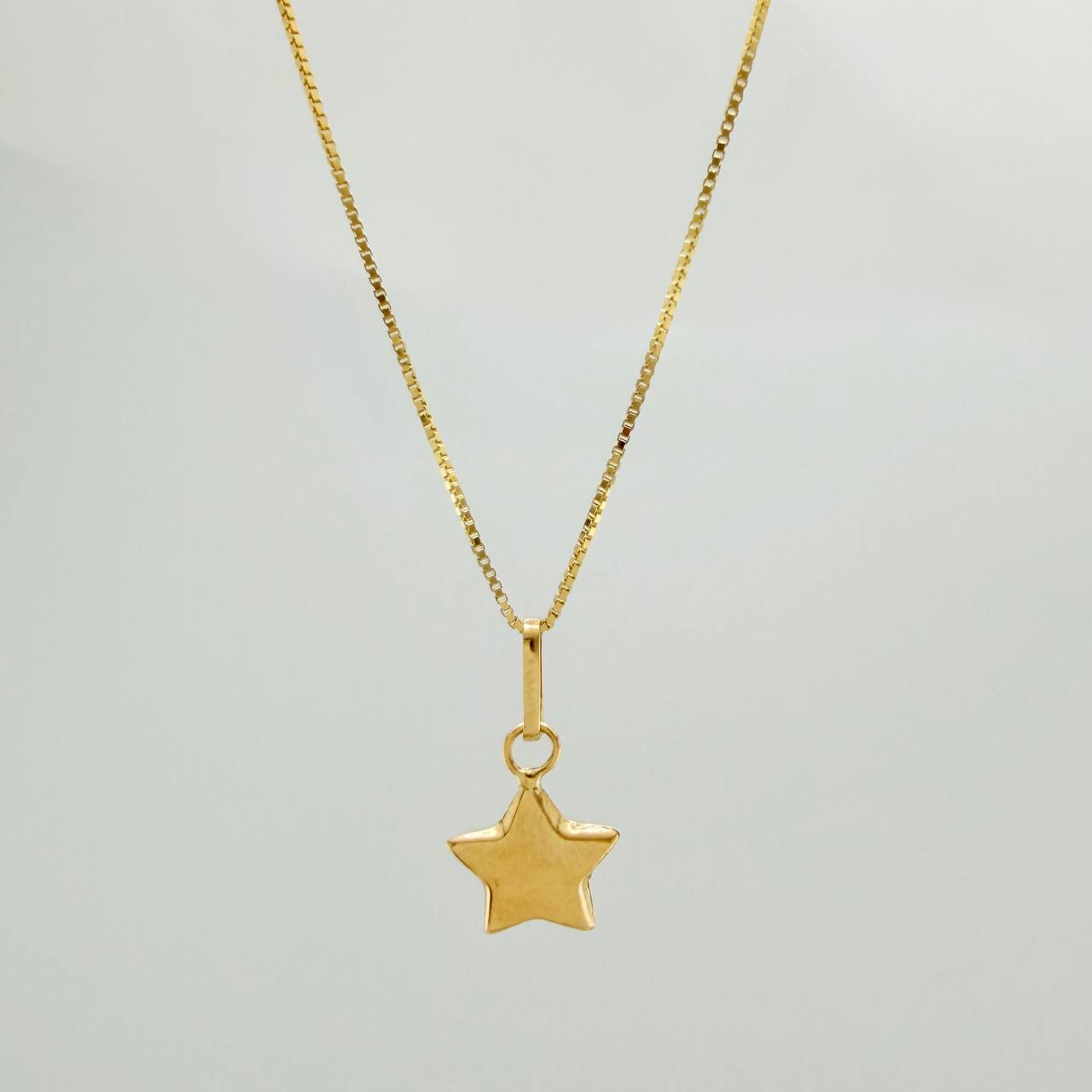 Set Cadena y Dije Veneciana + Estrella 1.2gr / 40.1cm / 0.55mm Oro Amarillo 18K (Oferta) &