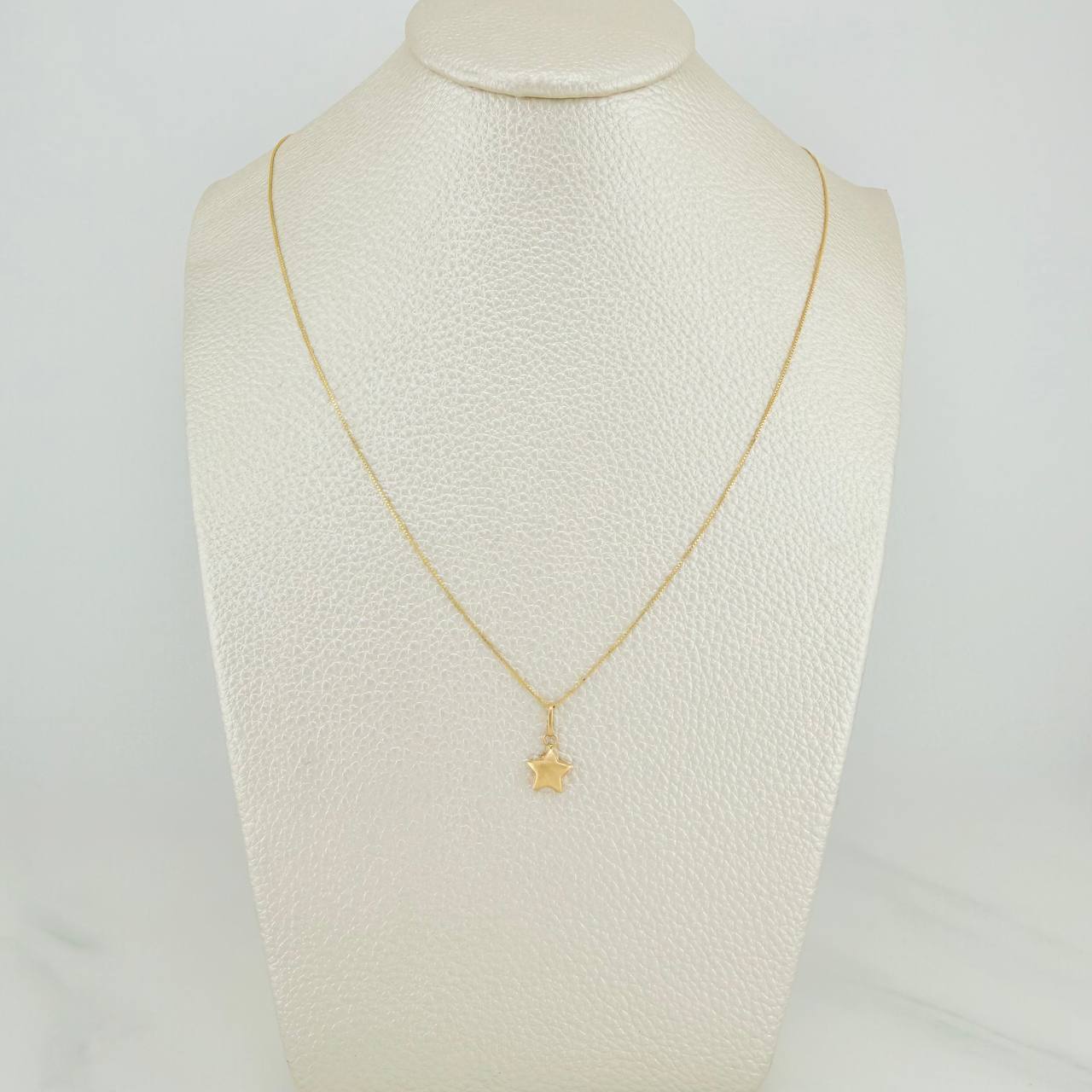 Set Cadena y Dije Veneciana + Estrella 1.2gr / 40.1cm / 0.55mm Oro Amarillo 18K (Oferta) &