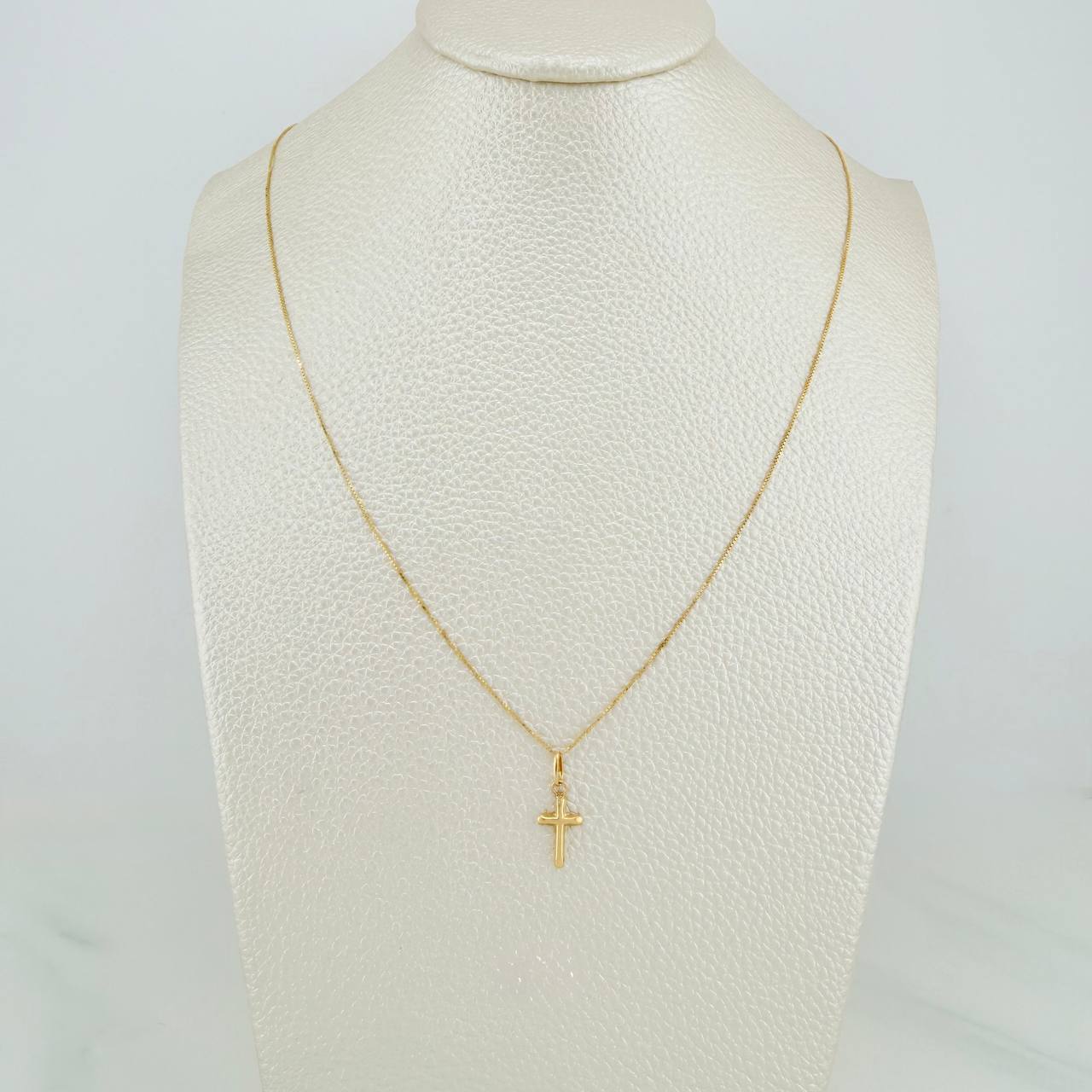 Set Cadena y Dije Veneciana + Cruz 1.15gr / 40.3cm / 0.53mm Oro Amarillo 18K (Oferta) &