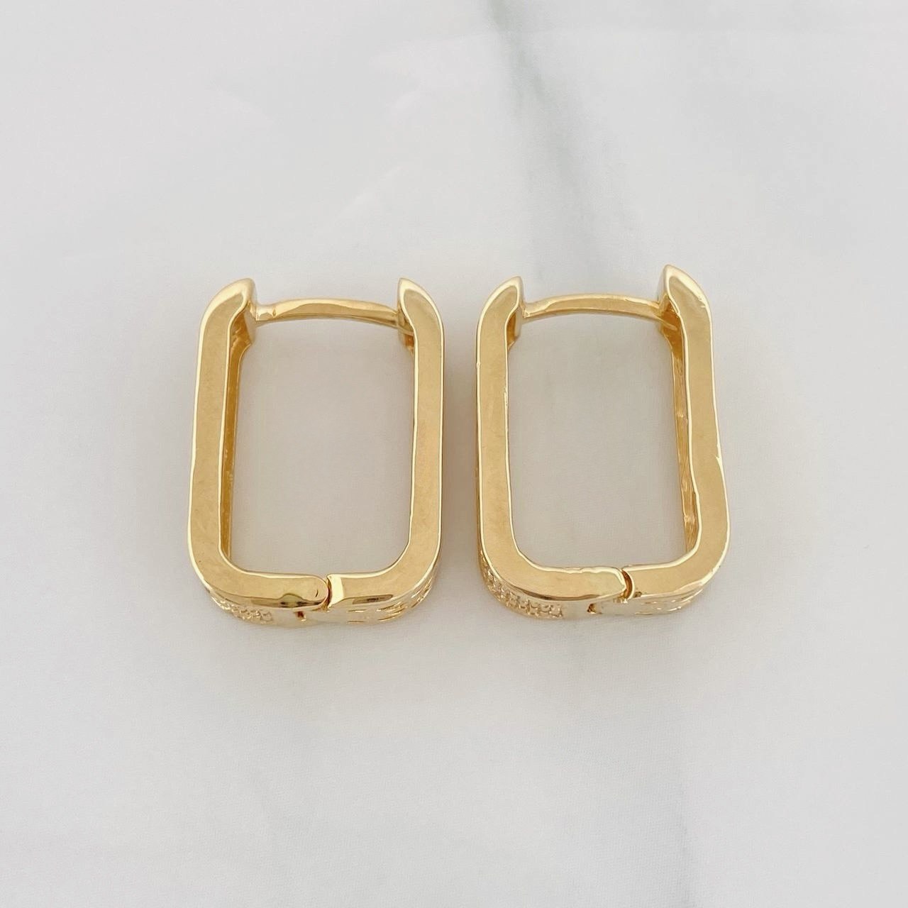 Candongas Cuadradas 7.3g / 1.9cm Oro Amarillo 18K