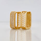 Candongas Cuadradas 7.3g / 1.9cm Oro Amarillo 18K
