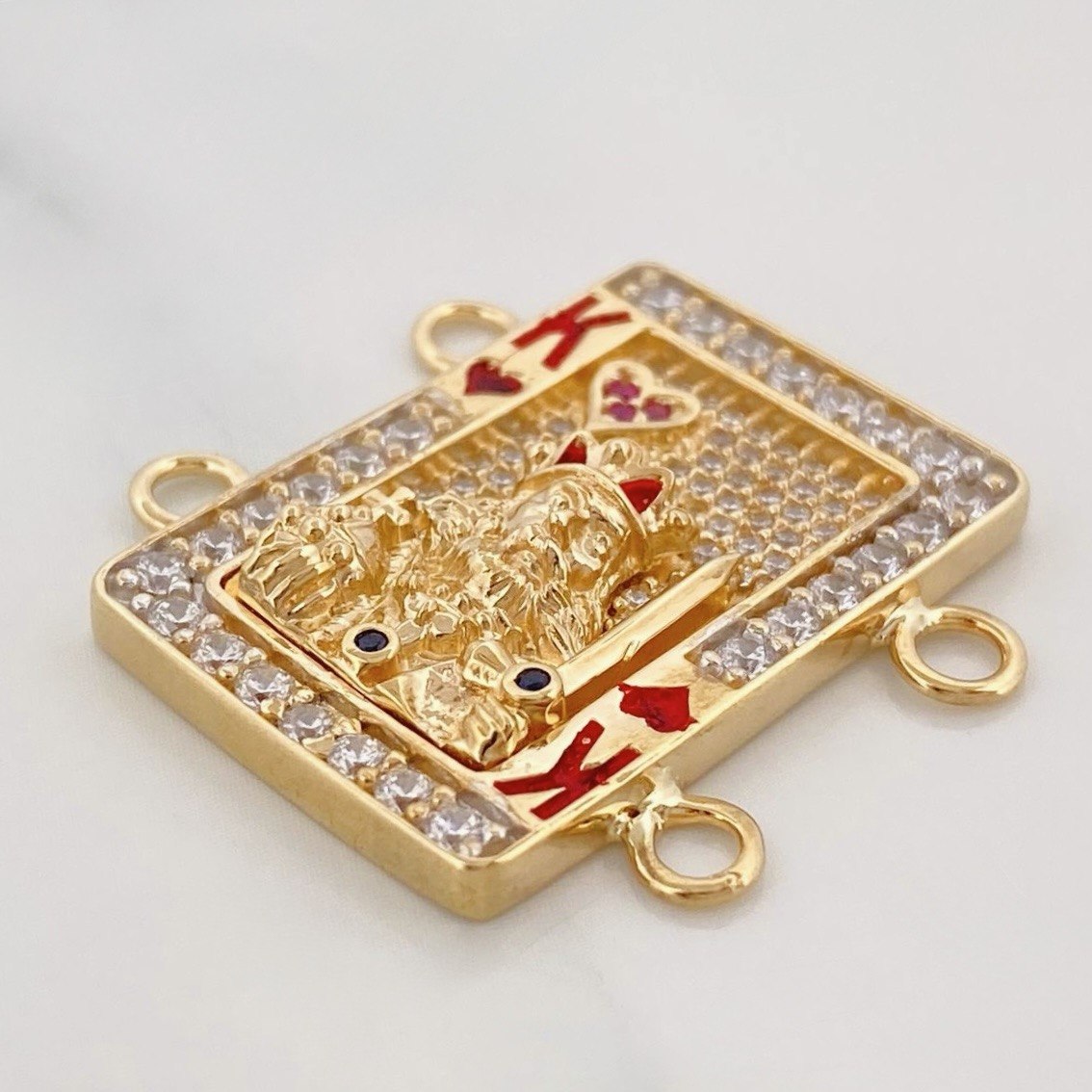 Herraje Rey de Corazones 7.8g / 2.7cm Dos Oros Amarillo Blanco 18K