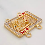 Herraje Rey de Corazones 7.8g / 2.7cm Dos Oros Amarillo Blanco 18K