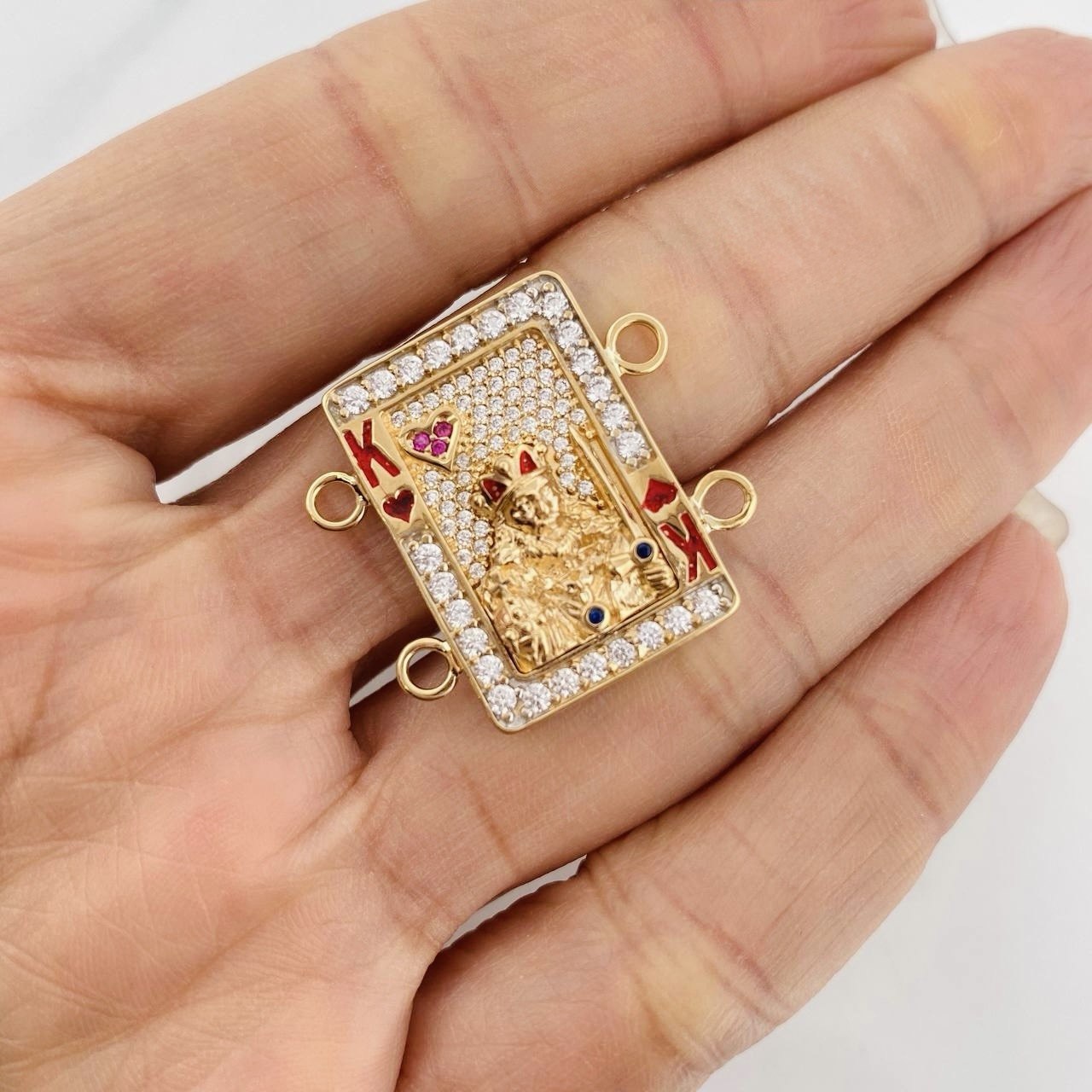 Herraje Rey de Corazones 7.8g / 2.7cm Dos Oros Amarillo Blanco 18K